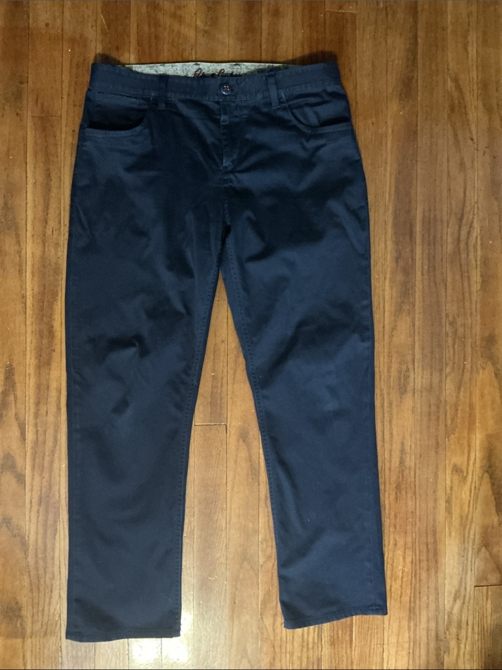 Robert Graham Men's Navy Straight Jeans 98% cotton
